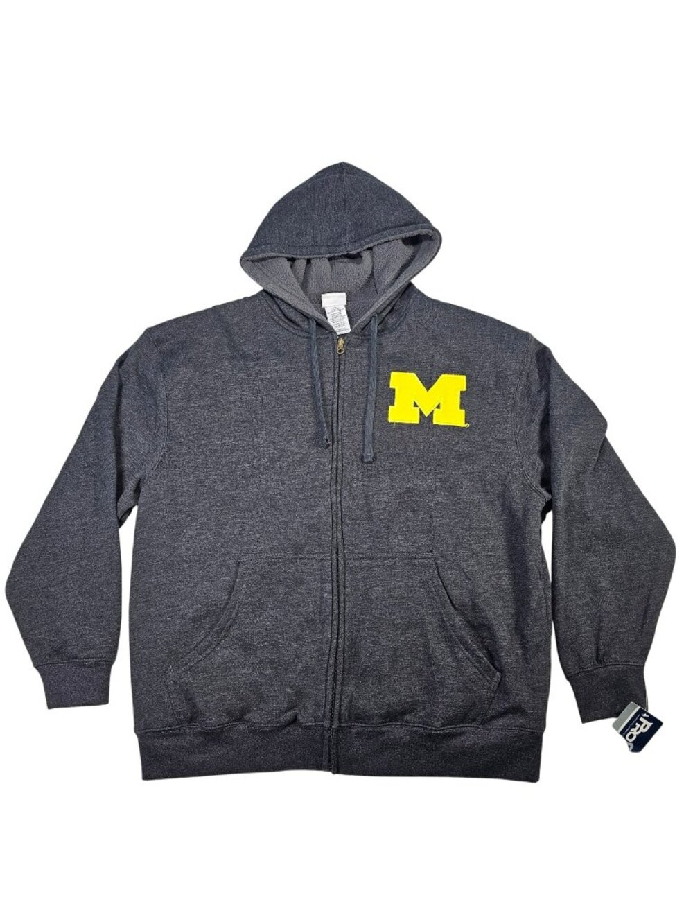 Pro Edge NWT Michigan Wolverines NCAA Full-Zip Hoodie Men's Size XL Dark Gray